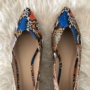 Parfois multi-color Snakeskin flats